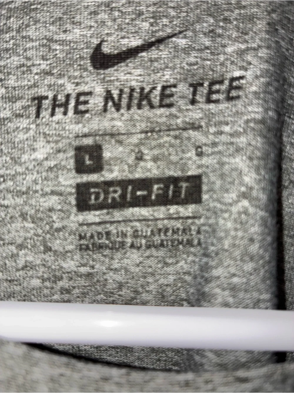 Nike Men's Heather Gray Short Sleeve Dri-FIT Tee with Black Swoosh